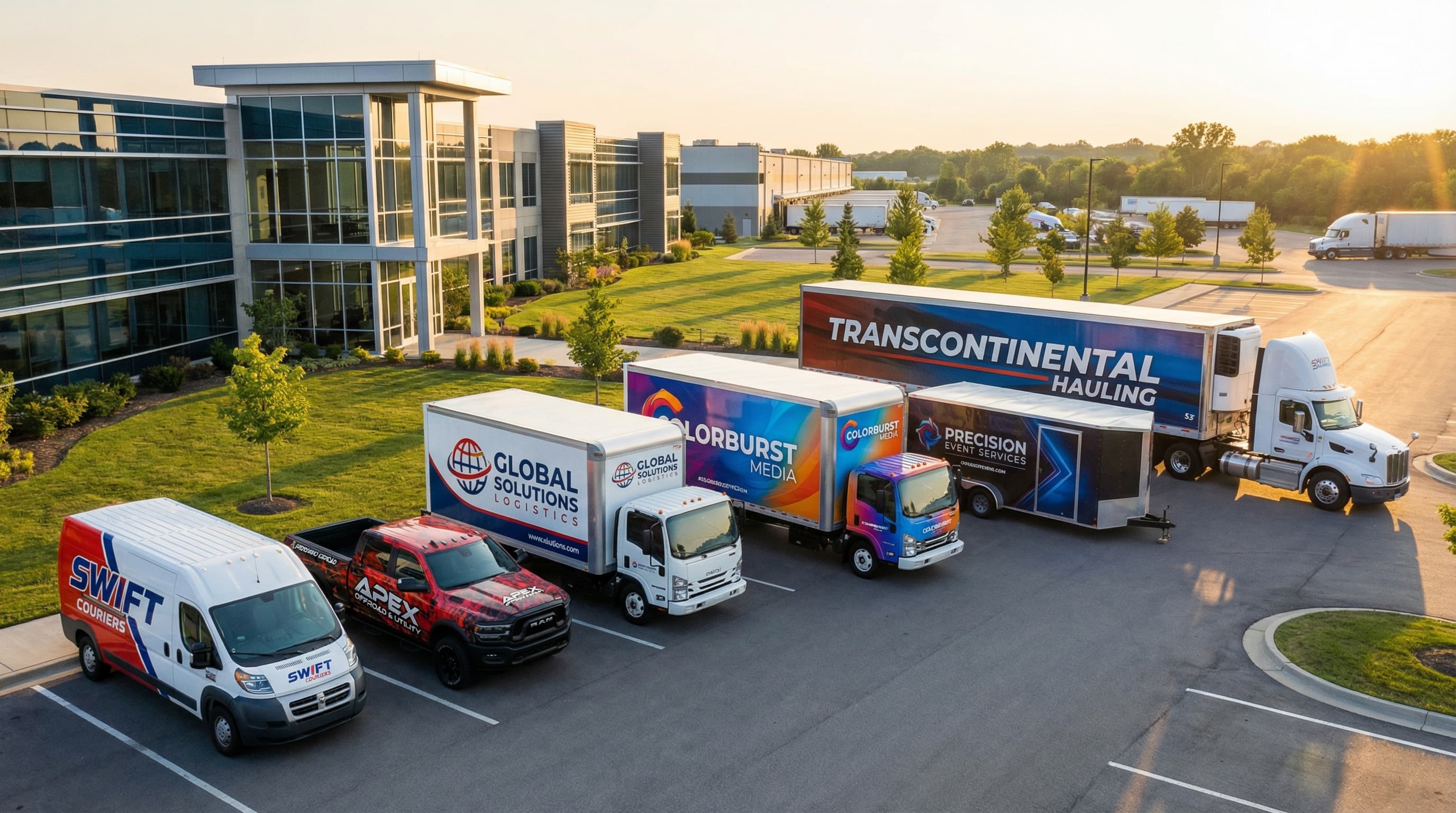 Fleet of branded commercial vehicles